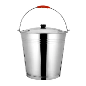 Thickened Stainless Steel Multi-Purpose Bucket Non-Magnetic Household Bucket with Inclined Satchel