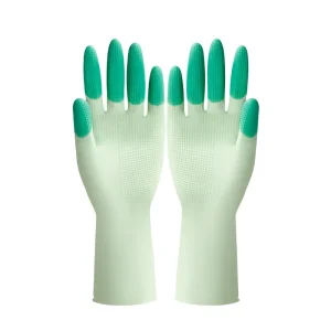 Thickened Waterproof Latex Gloves for Household Kitchen Cleaning Oil Resistant Silicone Gloves Two color Durable Cleaning Glove