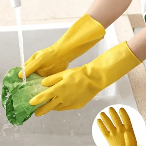 Thickened Waterproof Non-Slip Rubber Kitchen Dishwashing and Cleaning Gloves