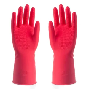 Thin Flock-Lined Latex Cleaning Gloves 38-40g