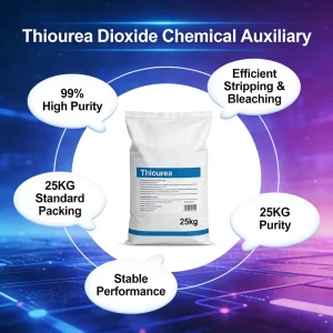 Thiourea Dioxide Industrial Grade Bleaching Agent, 99% Purity, White Powder, 25kg