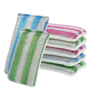 Three-Color Non-Scratch Kitchen Sponge Scouring Pads