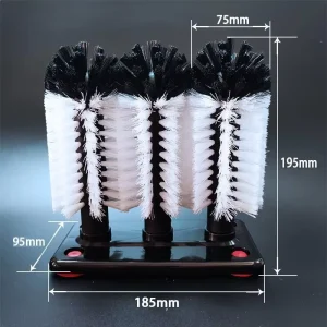 Three-Head Plastic Cup Brush Soft Bristles for Glass Cups, Thermoses, and Mugs Detachable Design
