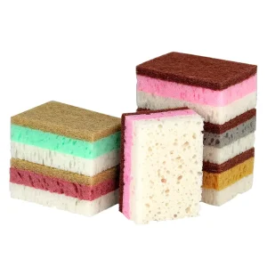 Three-Layer Colorful High-Foam Sisal Dishwashing Sponges and Scouring Pads