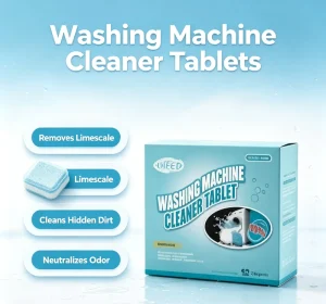 Three Minute Rapid Dissolve Formula with Active Oxygen Bubbles for Busy Families’ Daily Care Washing Machine Cleaning Tablets