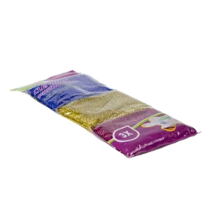 Three Piece Card Mounted Square Dish Sponge Scouring Pads Oil Removal Pot Brush Lightweight 750% % Water Absorption for