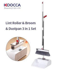 Three-in-One Multi-Functional Thickened Non-Stick Hair Cleaning Tool Set with PP Broom Dustpan and Lint Roller