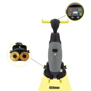 Tile Cleaning Machine with Vacuum 36V 12Ah Battery 17in Cleaning Width Automatic Floor Cleaner for Home