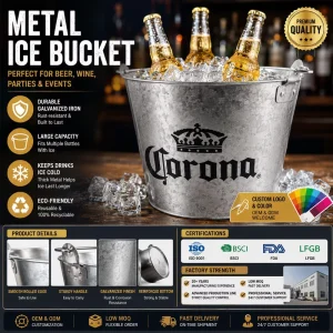 Tinplate Galvanized Ice Buckets Bar KTV Beer Buckets Champagne Beer Buckets Cinema Popcorn