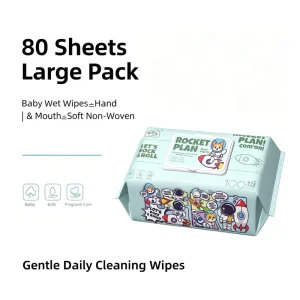 Toddler Wipes 80 Sheets 200x145mm for Hand and Mouth Use Pregnancy Safe OEM