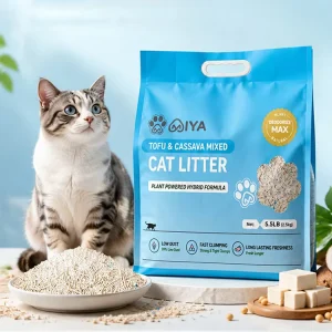 Tofu Cassava Mixed Cat Litter Fast Clumping Anti Stick Formula Low Dust Biodegradable Flushable Odor Control OEM ODM