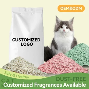 Tofu Cat Litter OEM Private Label Dust Free Biodegradable Super Absorbent 5kg Bulk