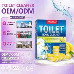 Toilet Bowl Cleaner Tablets 24 Pack Stain Removal Septic Safe Lemon Scent