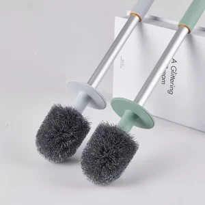 Toilet Bowl Cleaning Brush with Wall-Mounted Plastic Holder and Soap Dispenser