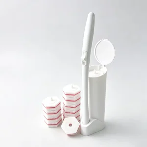 Toilet Brush Set with Replacement Heads and Disposable Scrubber Refills
