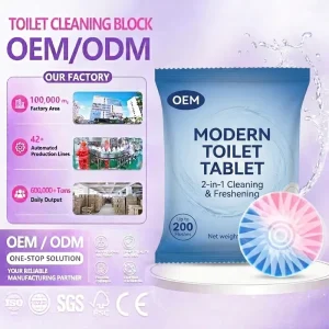 Toilet Cleaner Tablets 50g Tank-Release Heavy-Duty Deodorizing Sweet Orange Scent OEM