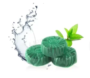 Toilet Tank Cleaner Tablets Green Solid Toilet Bowl Cleaner Deodorizer Tablets Long Lasting Freshener for Bathroom