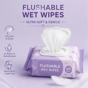 Toilet Wet Wipes with Flushable Feature Eco Friendly Unscented Skin Friendly Ideal for Home Travel Use Customizable