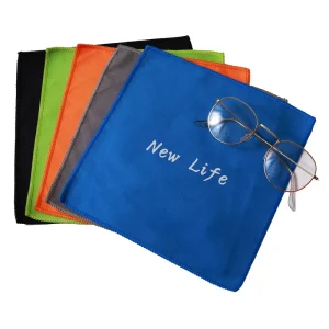 Top Quality Custom logo Silk Screen Printed Sewn Edge Microfiber Suede Cloth Microfibre Glasses Cleaning Cloths