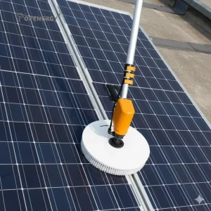 Topenergy Single Head Solar Panel Cleaning Machine 32cm Cleaning Width 3.5m 7.5m Telescopic Pole Nylon Aluminum Cleaning