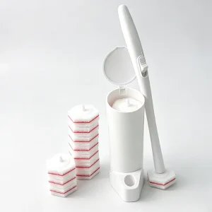 Touch Free Toilet Scrubber Replacement Refills Disposable Polyester Sponge Cleaner