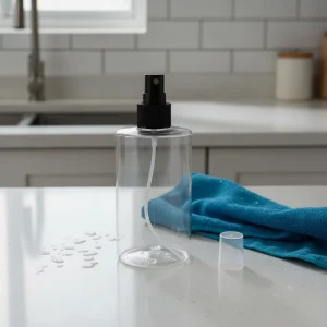 Transparent 300ml PET Hand Sanitizer Empty Mist Spray Bottle Flat Shoulder With Pump Sprayer