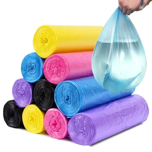 Transparent Disposable Heat-Seal PE Garbage Bags on Roll with Custom Logo and Four-Color Printing
