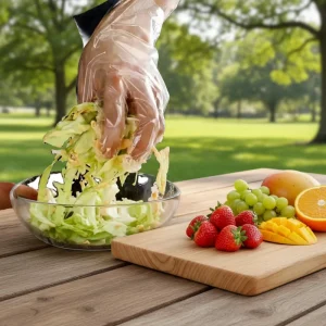 Transparent Disposable Polyethylene Gloves Lightweight Protective Gloves for Household Cleaning Food Processing