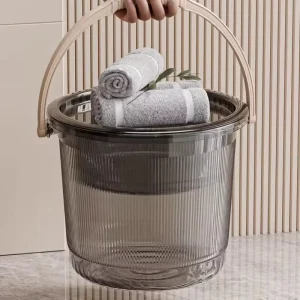 Transparent Domestic Kitchen Sealable Storage Load bearing Strong Bucket with Lid Handle