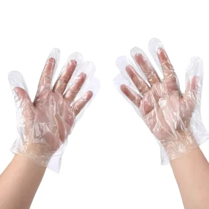 Transparent TPE Disposable Protective Gloves, Medium, Waterproof, for Kitchen Cleaning