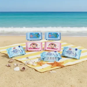 Travel Wet Wipes Soft Non Woven 99% Purified Water Mini Wipes Sensitive Skin Hypoallergenic Plastic Free (8 Packs 6)