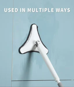 Triangle No-Hand-Wash Mop, 360° Swivel Head, Wet and Dry Cleaning, Replaceable Microfiber Pad for Hard Flooring