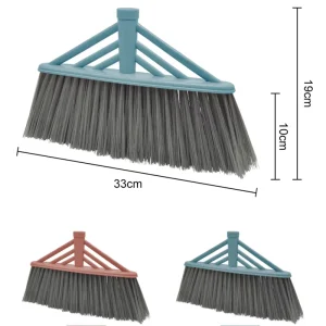 Triangle Plastic Broom with Open-Wire Bristles and Dustpan for Indoor and Outdoor Cleaning