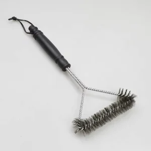 Triangular BBQ Grill Cleaning Brush with Stainless Steel Wire and Ergonomic Plastic Handle
