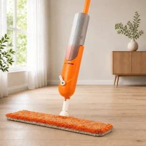Trigger Spray Flat Mop with Dual 301-500 ml Bottles, Microfiber Wet/Dry Mop and 2 Mop Heads