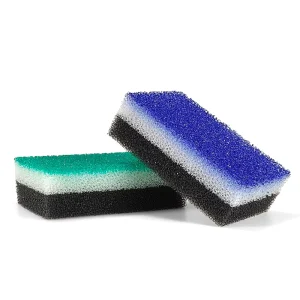 Triple Layer Antibacterial Sand Scour Sponge Strong Stain Removal Filter Cotton Reusable Kitchen Dish Washing Sponge