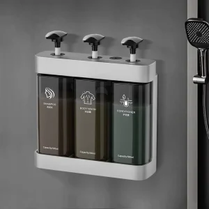 Triple Manual ABS Wall Mounted Hotel Household 500ml*3 Hand Liquid Hand Sanitizer Soap Dispenser for Bathroom Toilet
