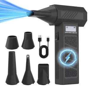 Turbo Fan 2 in 1 Handheld Brushless Strong Suction Car Vacuum Cleaner Air Duster for Auto Interior