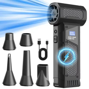 Turbo Jet Fan 130000 RPM High-Speed Brushless Motor Handheld Cordless Electric Air Duster for Car and PC Cleaning