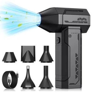Turbo Jet Fan 130000 RPM High-Speed Brushless Motor Handheld Cordless Electric Air Duster for Car and PC Cleaning
