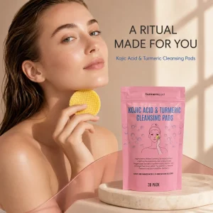 Turmeric Kojic Acid Cleansing Cotton Pads Gentle Non Irritating Daily Brightening 30 Pack