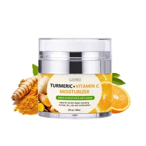 Turmeric Vitamin C Face Cream with Aloe Vera Deep Hydrating Moisturizer for Anti Aging Brightening Suitable for All Skin