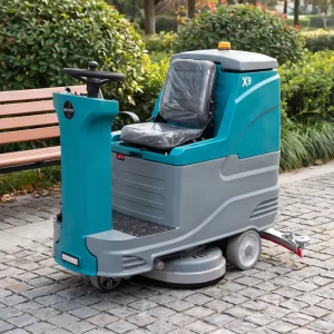 Twin 15-Inch Disc Brush X9 Ride-On Compact Electric Automatic Industrial Floor Scrubber