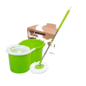 Twin Bucket for 360-Degree Rotating Mop with Adjustable Handle, Wringing and Rinsing System