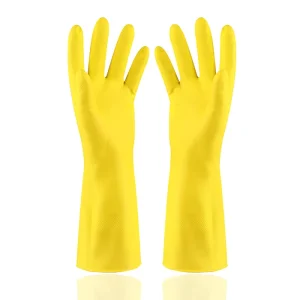 Two-Color Waterproof Plastic Household Cleaning Gloves, Anti-Slip, Durable, for Laundry and Dishwashing