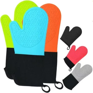 Two-Finger Silicone Microwave and Oven Baking Gloves Heat-Insulated