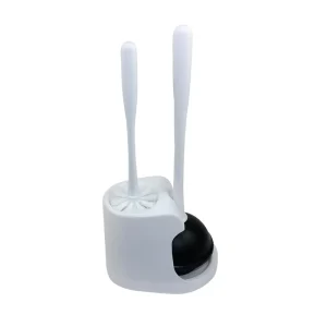 Two-in-One Household Toilet Brush and Plunger Set Plastic Toilet Brush Cleaning Set Bathroom Accessory with No Dead Angle