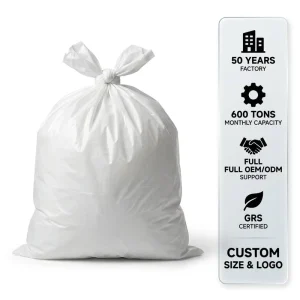 UPM Eco friendly Recyclable Black Side Gusset Vest Handle PE Material Trash Liner Garbage Bags