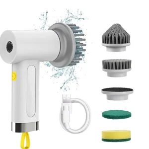 USB 5-in-1 Electric Spin Scrubber for Kitchen Sink, Bathroom, and Bathtub Cleaning