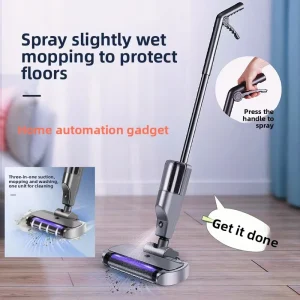 USB Rechargeable Built-in Battery Cordless Floor Scrubber with Mopping and Vacuuming